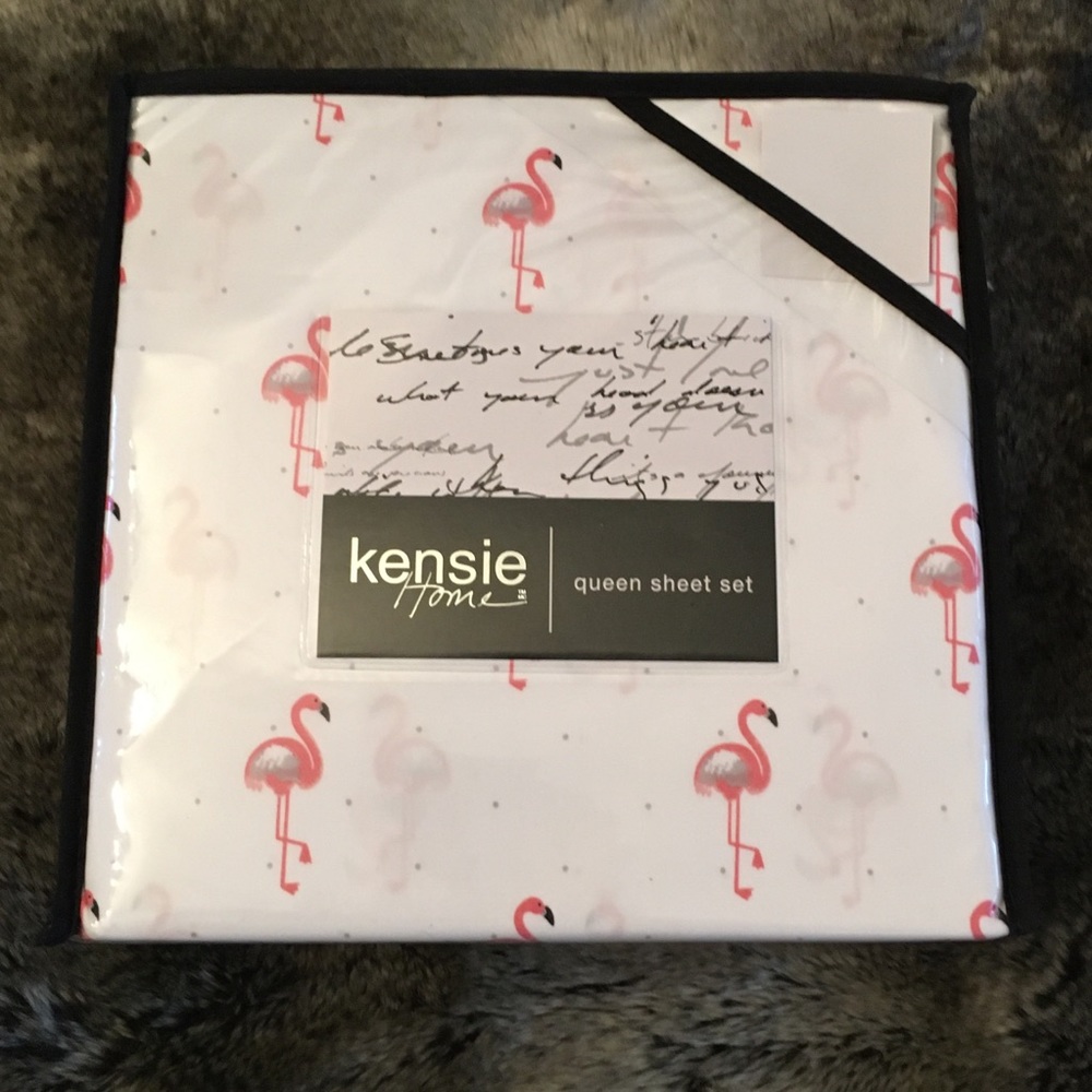 Kensie Home Pink Flamingo QUEEN 4 Pc Sheet Set